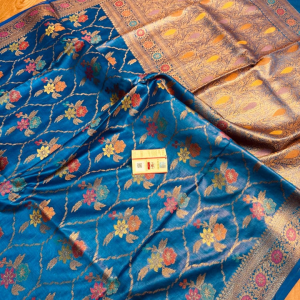 Tassar Silk Benarasi Saree - Blue