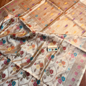 Tassar Silk Benarasi Saree - Grey