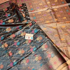 Pure Tussar Banarasi Silk Saree - Black